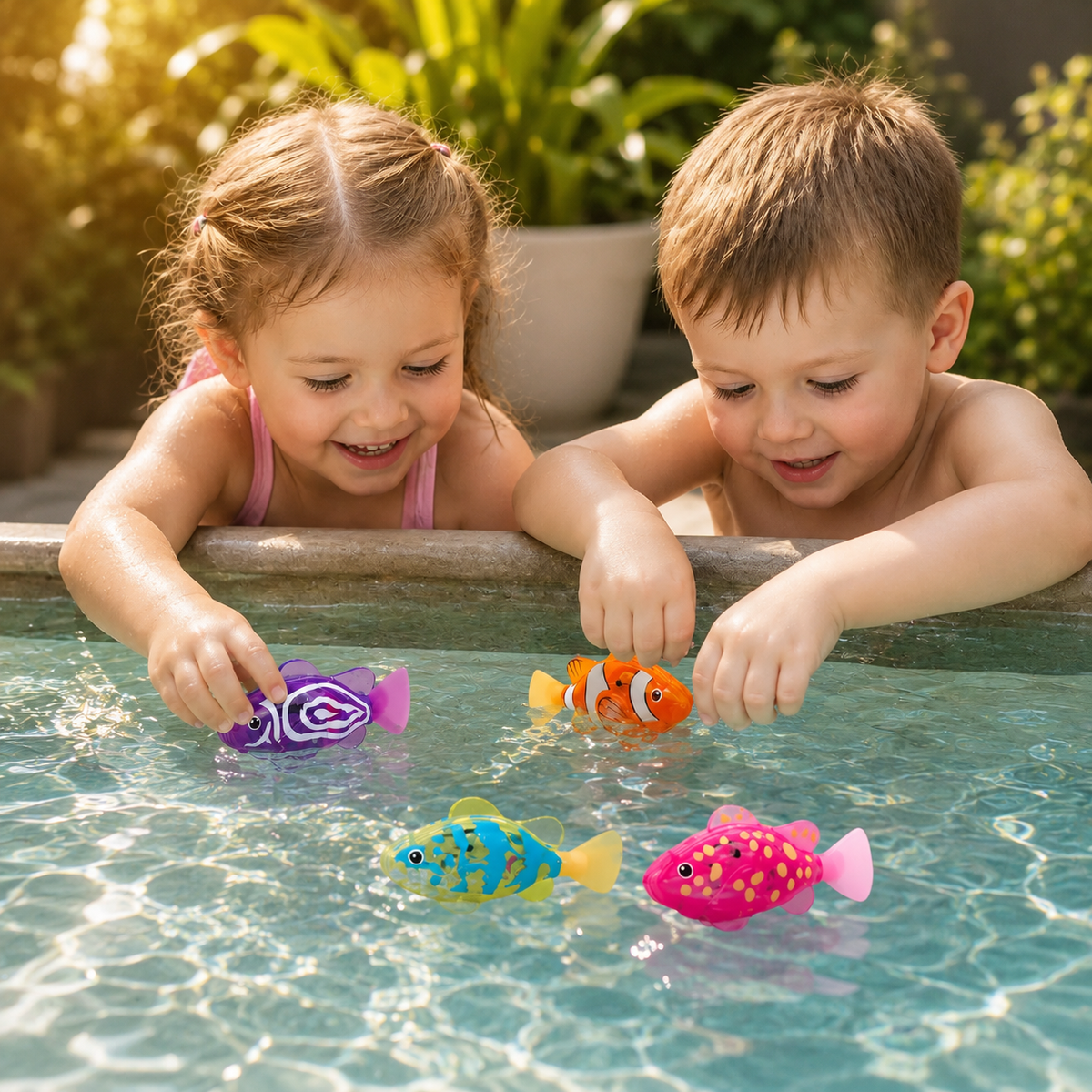 Juguete interactivo de pez flotante con LED para el baño