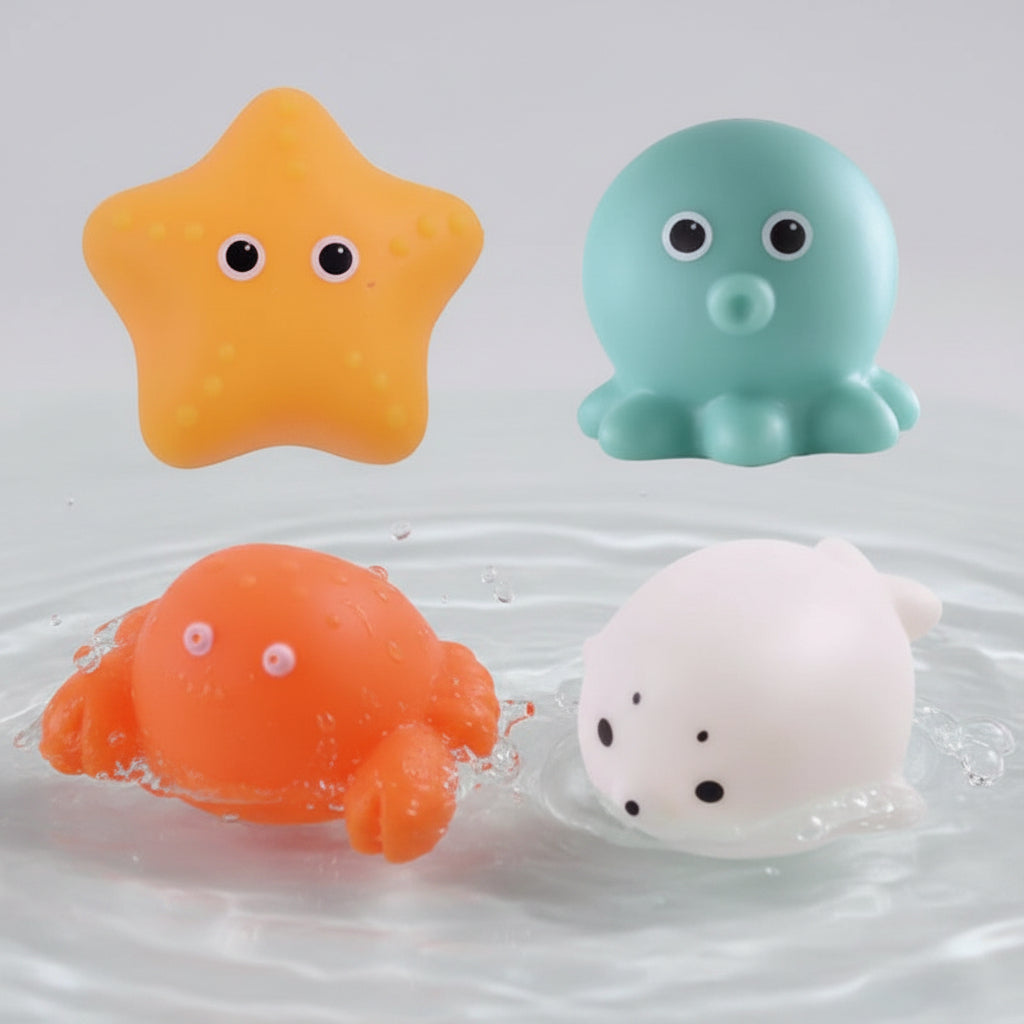 Juguetes de baño flotantes interactivos con luz