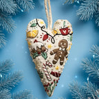 Kit de bordado navideño DIY con forma de corazón