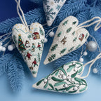 Kit de bordado navideño DIY con forma de corazón