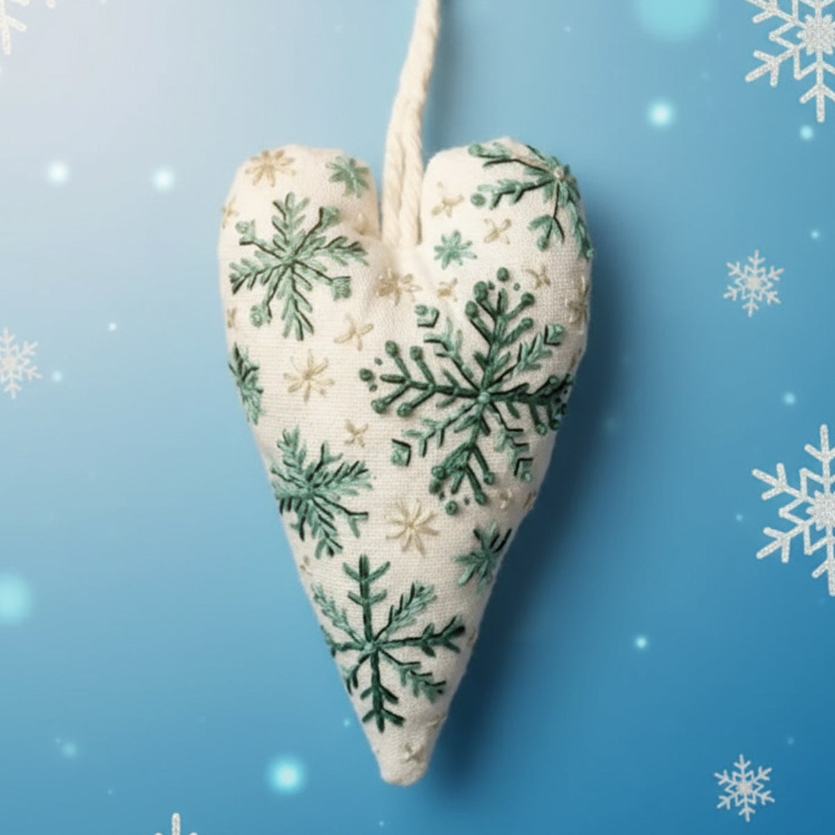 Kit de bordado navideño DIY con forma de corazón