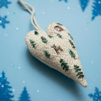 Kit de bordado navideño DIY con forma de corazón