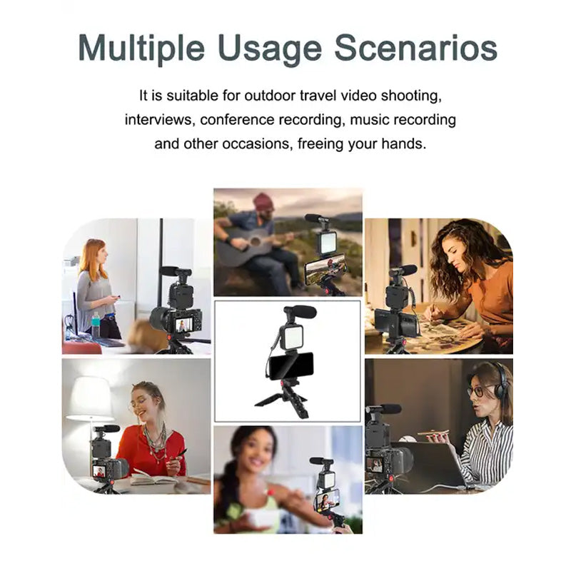 Kit de iluminación con micrófono para vlogging