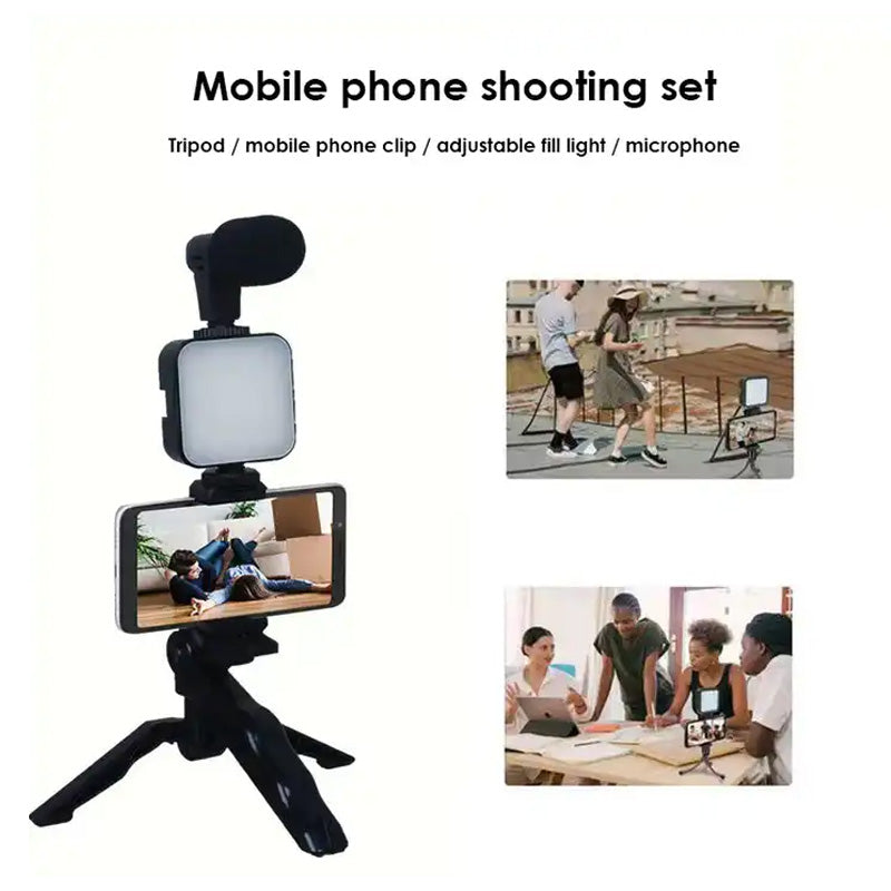 Kit de iluminación con micrófono para vlogging