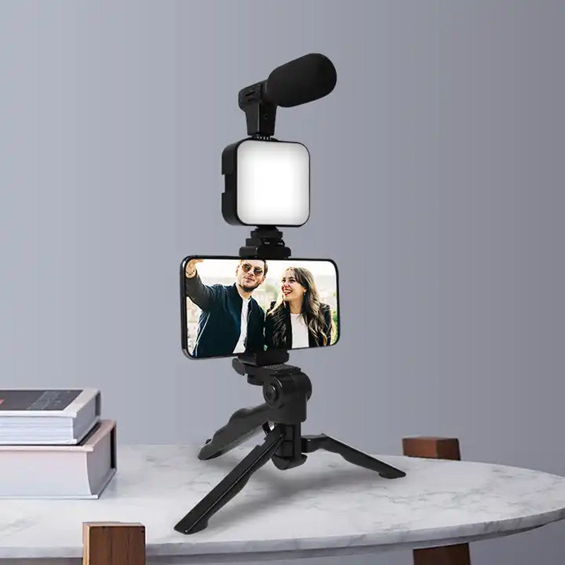 Kit de iluminación con micrófono para vlogging