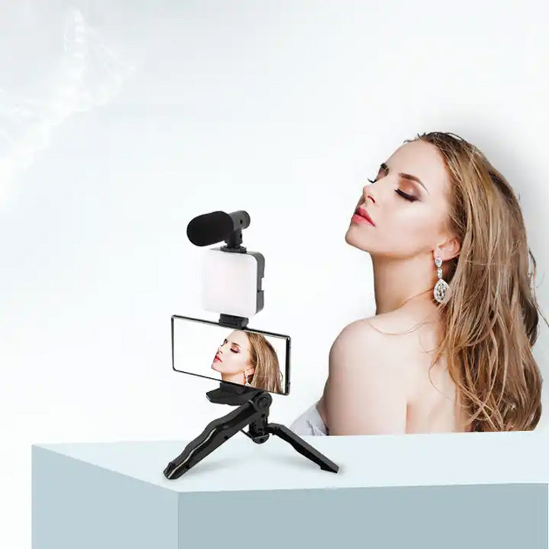 Kit de iluminación con micrófono para vlogging
