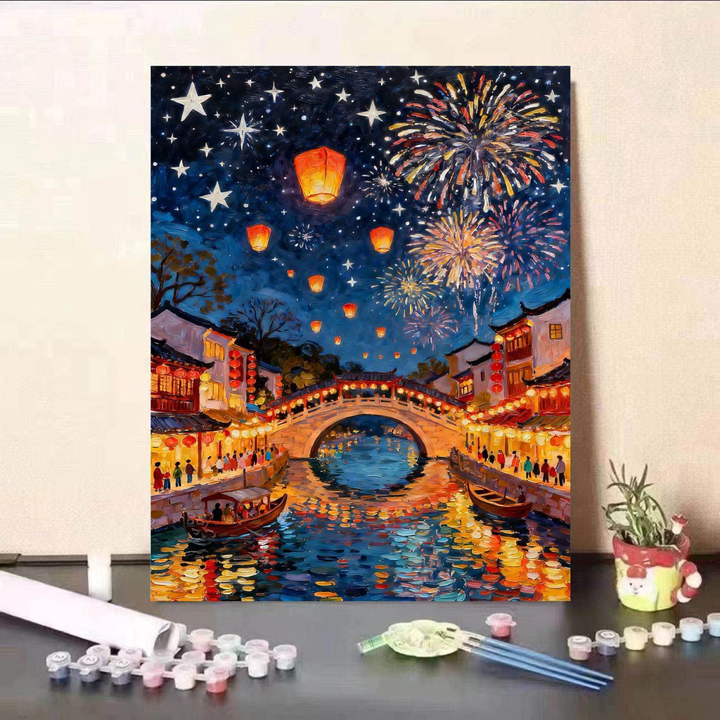 Kit de pintura por números sobre lienzo