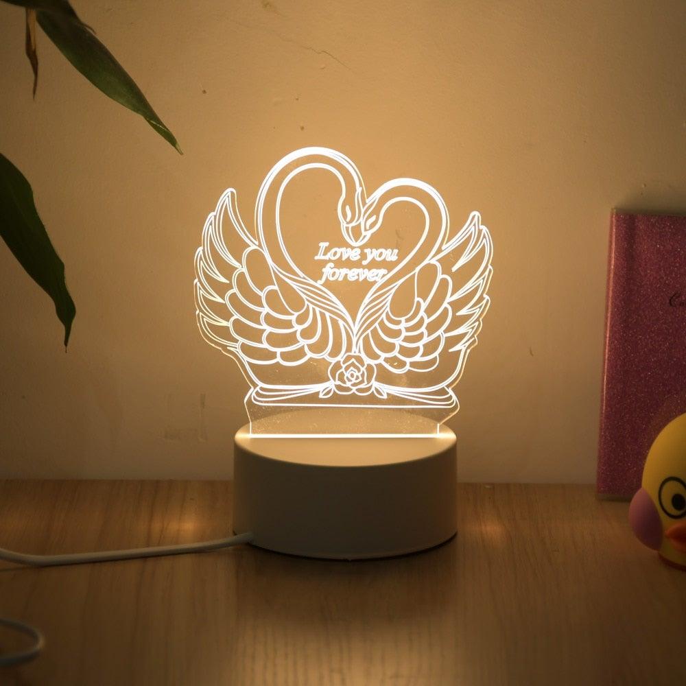Lámpara 3D con efecto holográfico