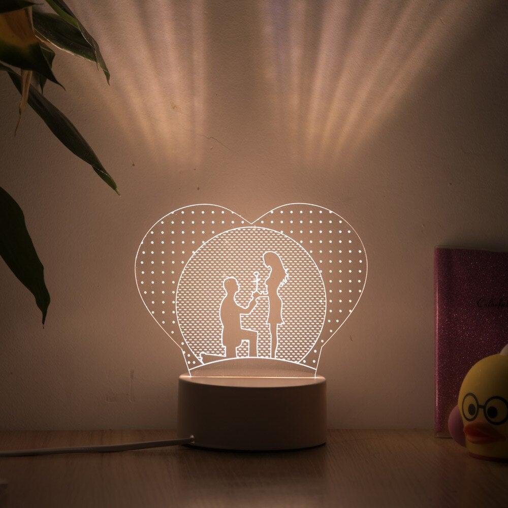 Lámpara 3D con efecto holográfico