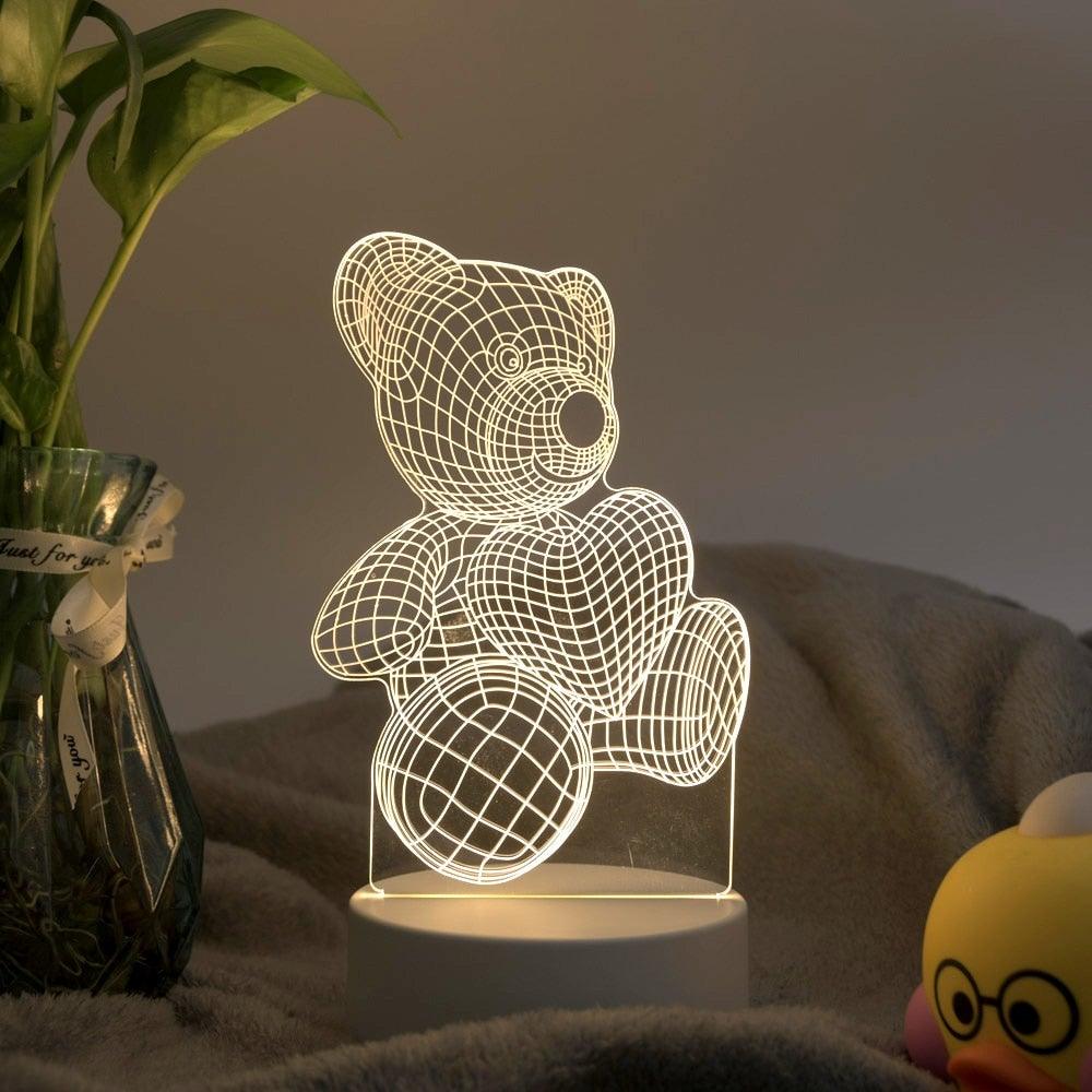 Lámpara 3D con efecto holográfico