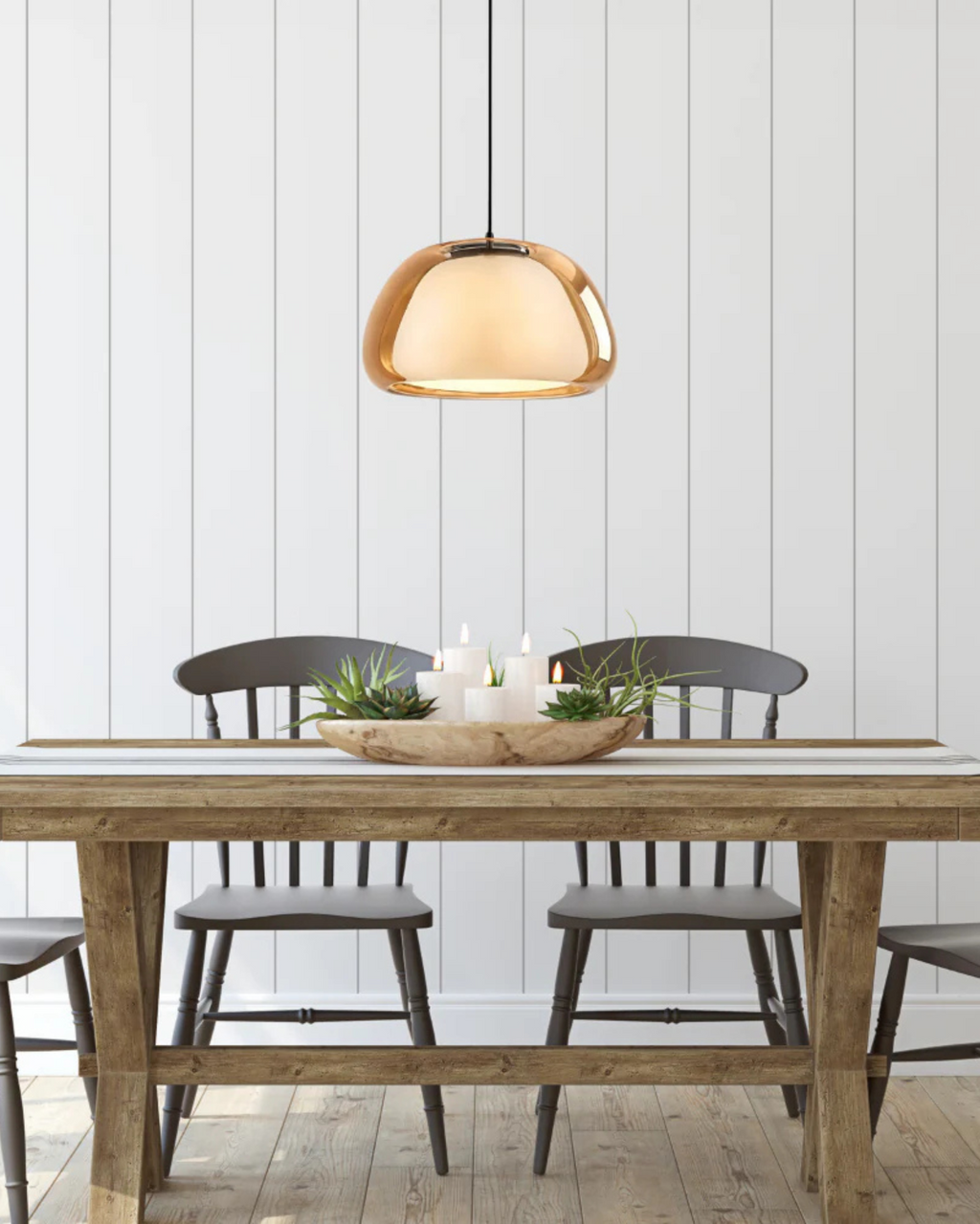 Lámpara colgante de cristal con cúpula elegante