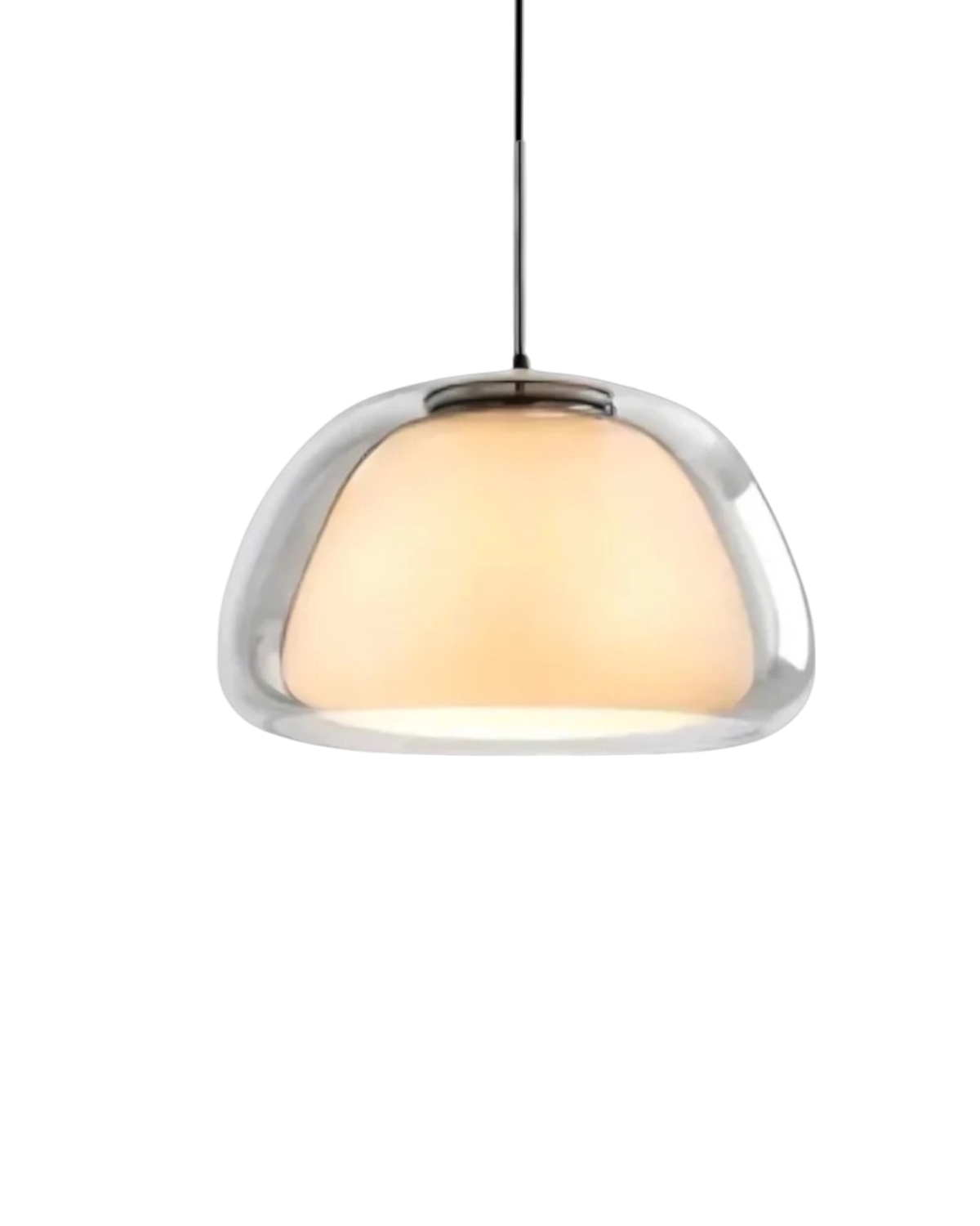 Lámpara colgante de cristal con cúpula elegante