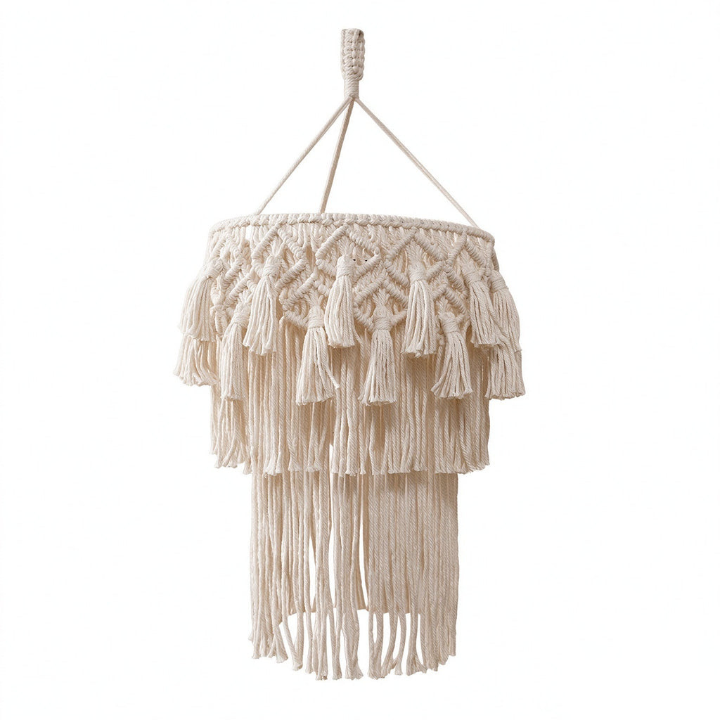 Lámpara colgante decorativa de macramé