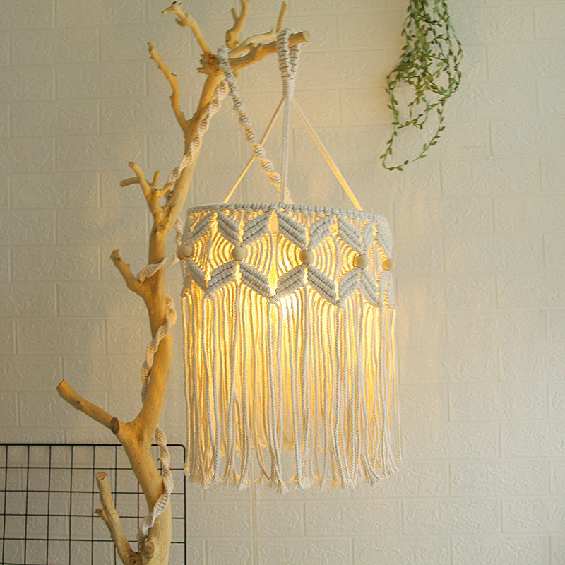Lámpara colgante decorativa de macramé