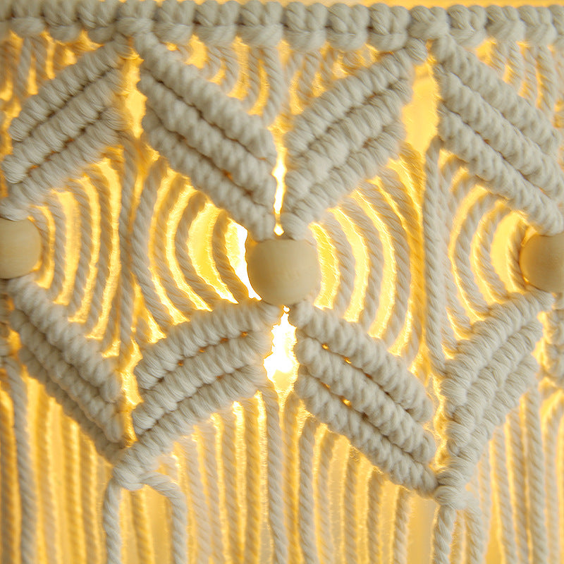 Lámpara colgante decorativa de macramé