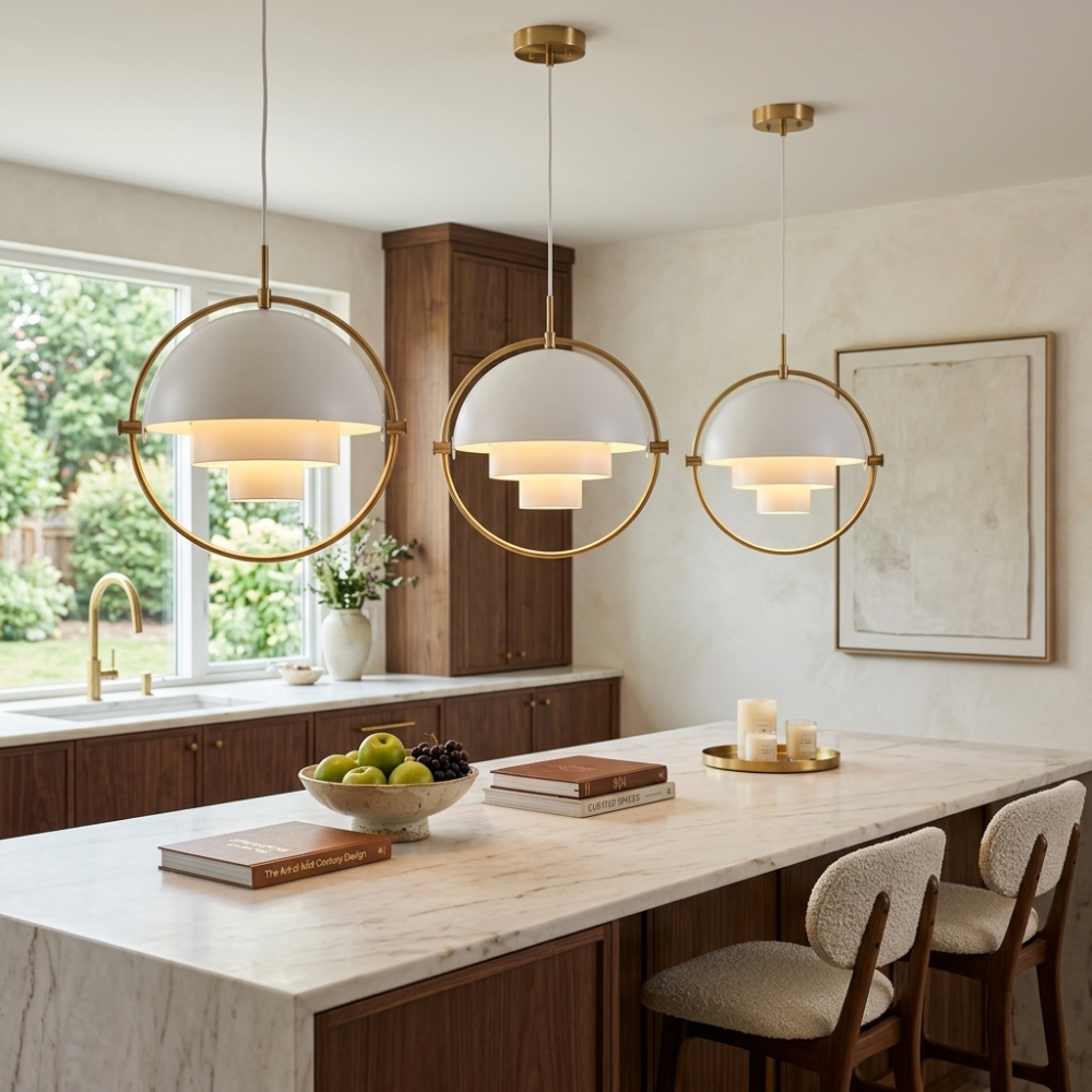 Lámpara colgante geométrica con esfera ajustable Bauhaus moderna para cocina