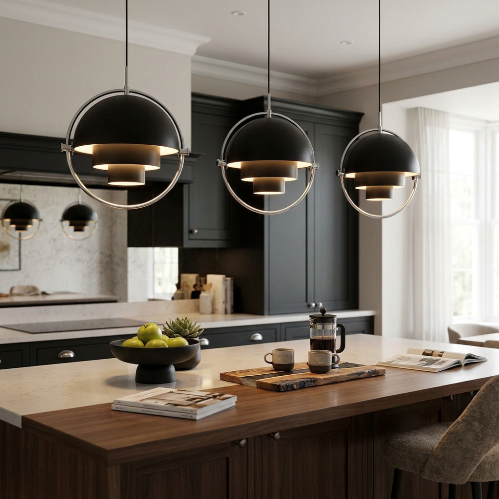 Lámpara colgante geométrica con esfera ajustable Bauhaus moderna para cocina