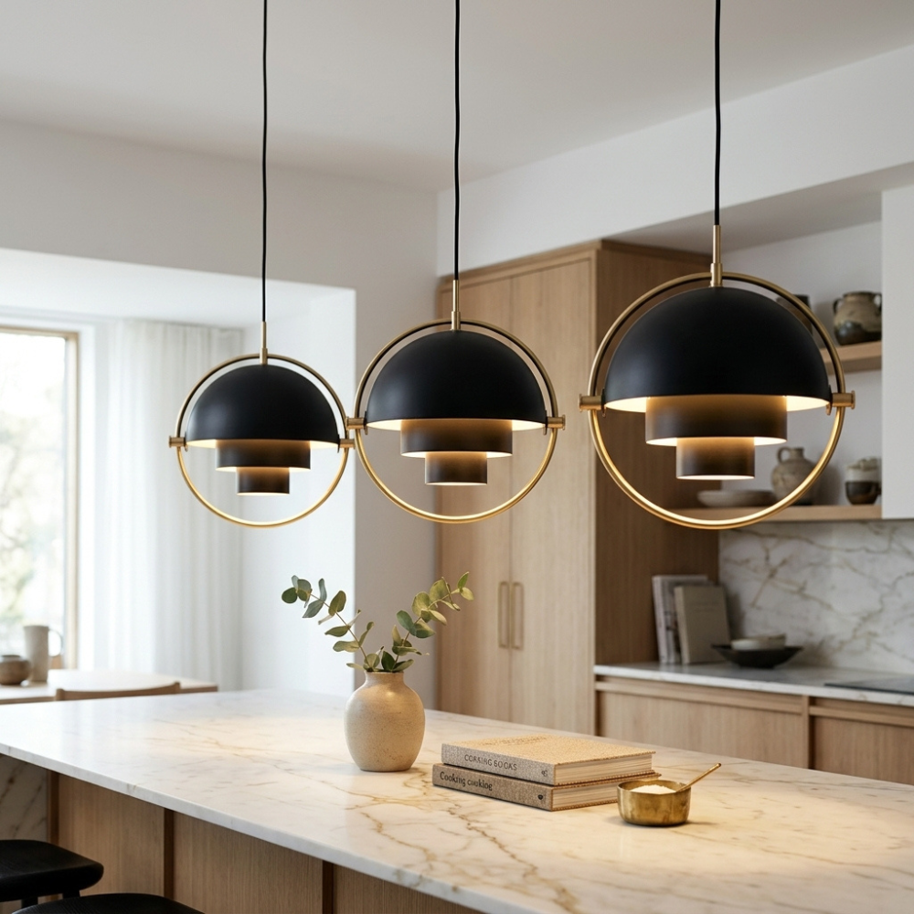 Lámpara colgante geométrica con esfera ajustable Bauhaus moderna para cocina