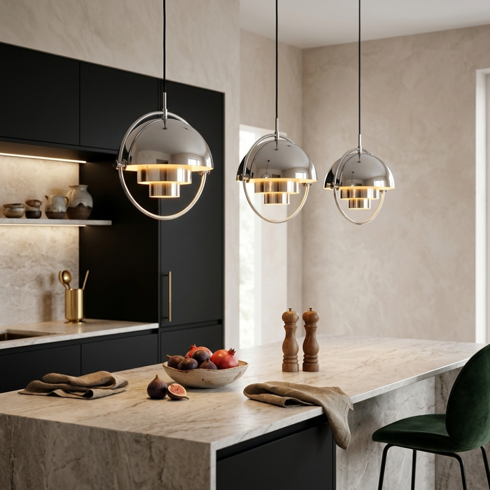 Lámpara colgante geométrica con esfera ajustable Bauhaus moderna para cocina