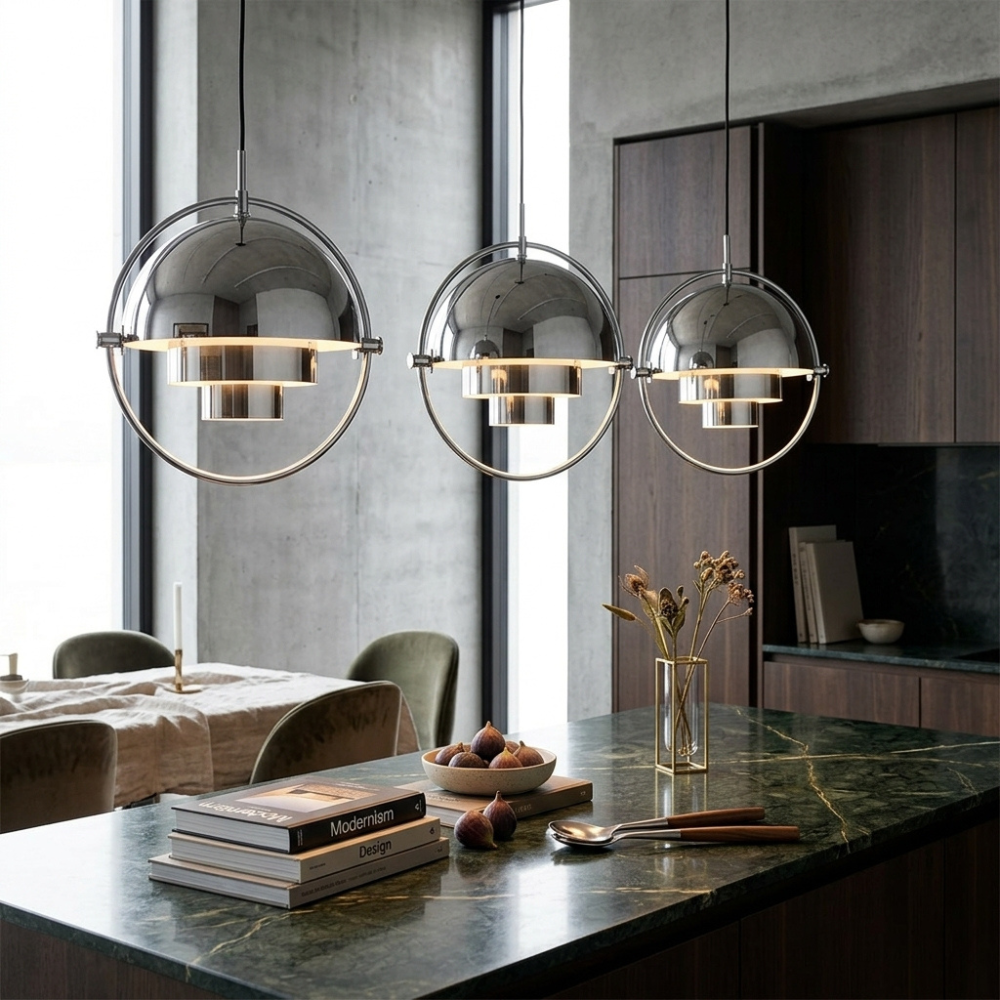Lámpara colgante geométrica con esfera ajustable Bauhaus moderna para cocina