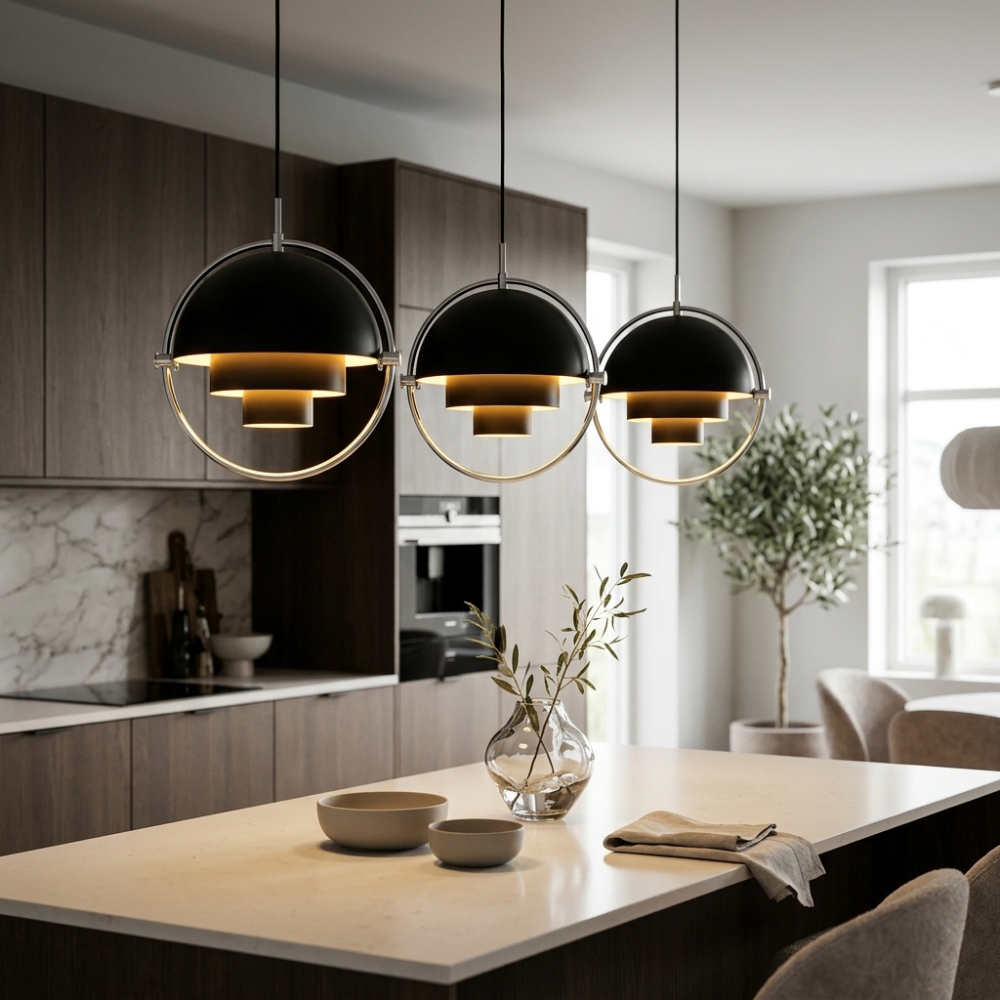 Lámpara colgante geométrica con esfera ajustable Bauhaus moderna para cocina