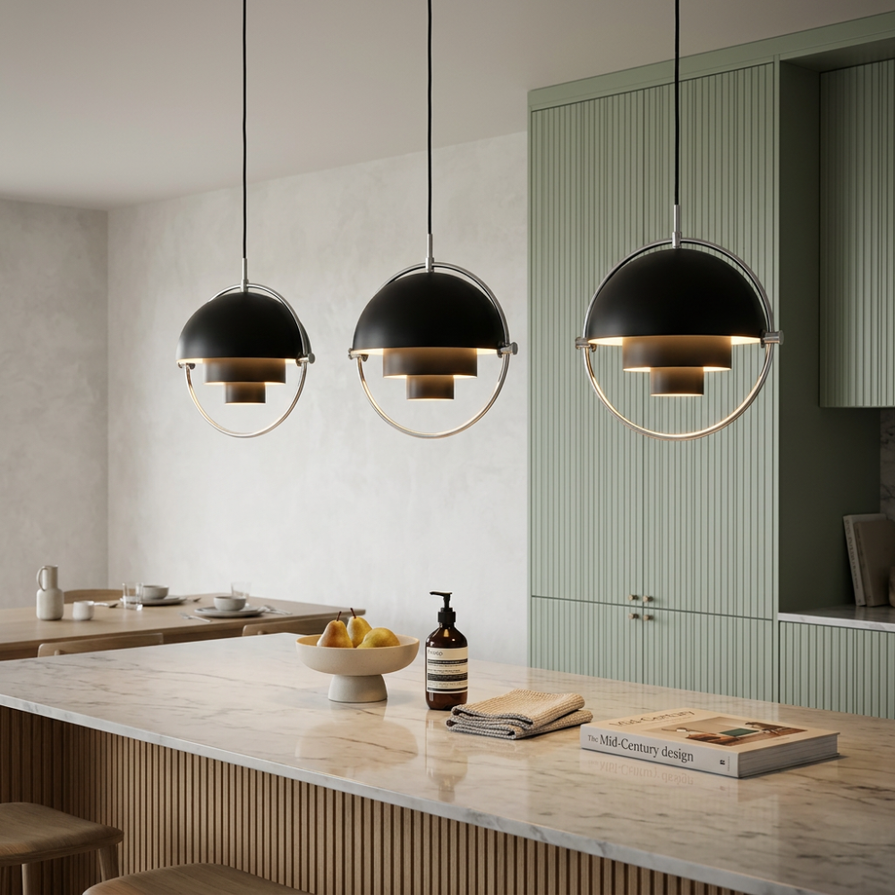 Lámpara colgante geométrica con esfera ajustable Bauhaus moderna para cocina