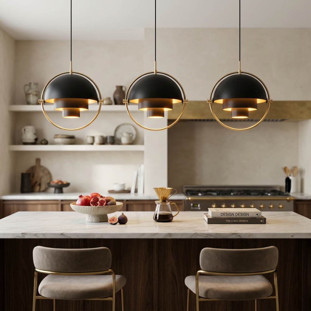 Lámpara colgante geométrica con esfera ajustable Bauhaus moderna para cocina