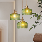 Lámpara colgante vintage de cristal para comedor y salón