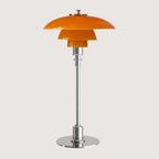Lámpara de mesa de cristal con pantalla de tres niveles estilo nórdico, base de hierro dorada o plateada, casquillo E27 
