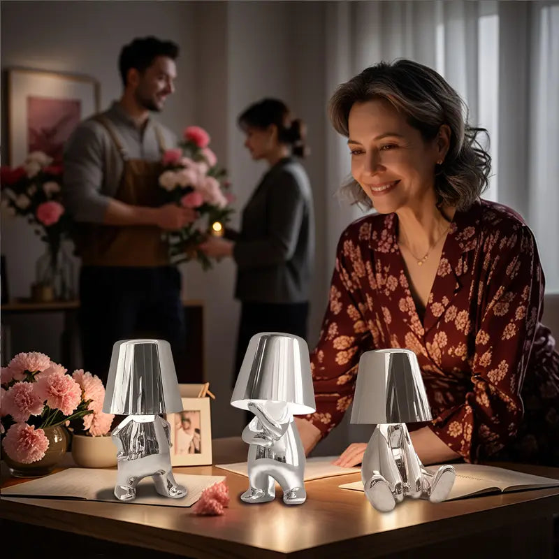 Lámpara de mesa inalámbrica 5 Brothers – Lámpara LED recargable de diseño con luz regulable (blanco cálido)