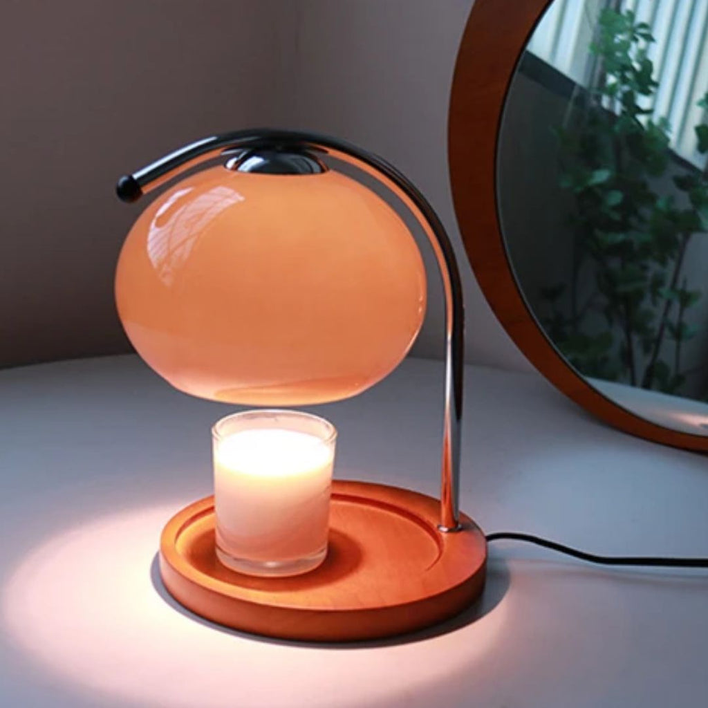 Lámpara de mesa retro Alyssa de cristal elegante
