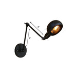 Lámpara de pared industrial negra con brazo articulado y pantalla tipo cuenco