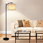 Lámpara de pie LED con 3 temperaturas de color, diseño industrial con pantalla blanca incluida para salón, dormitorio y 