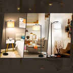 Lámpara de pie LED con 3 temperaturas de color, diseño industrial con pantalla blanca incluida para salón, dormitorio y 