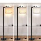 Lámpara de pie LED con 3 temperaturas de color, diseño industrial con pantalla blanca incluida para salón, dormitorio y 
