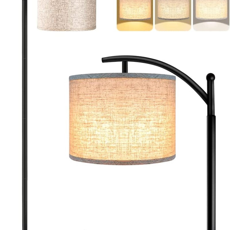 Lámpara de pie LED con 3 temperaturas de color, diseño industrial con pantalla blanca incluida para salón, dormitorio y 
