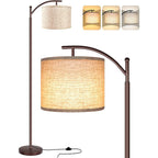 Lámpara de pie LED con 3 temperaturas de color, diseño industrial con pantalla blanca incluida para salón, dormitorio y 