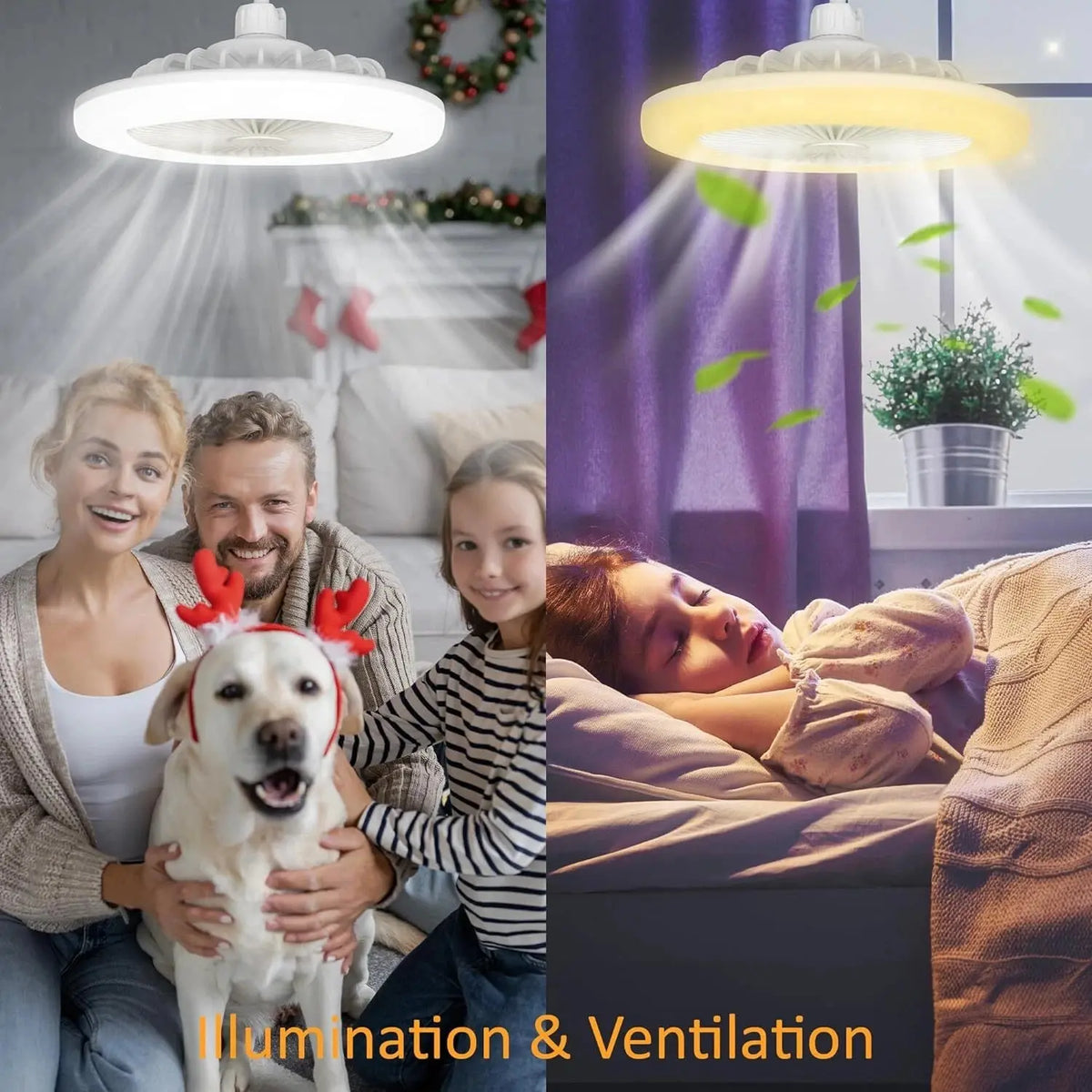 Lámpara de techo 2 en 1 con ventilador y mando a distancia