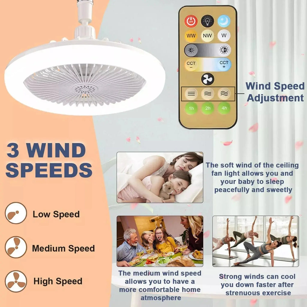 Lámpara de techo 2 en 1 con ventilador y mando a distancia