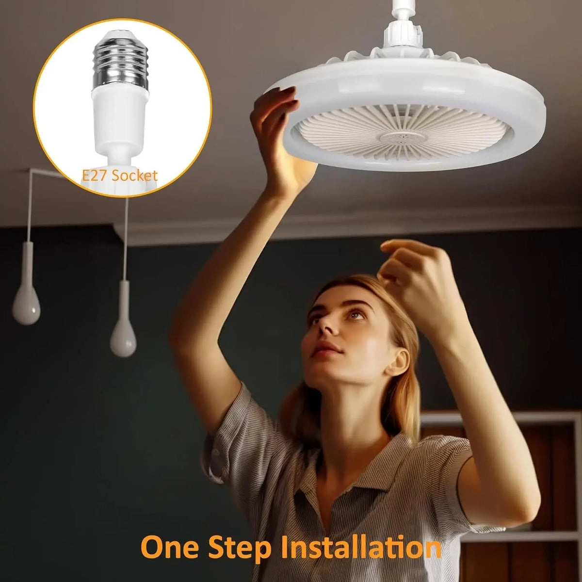 Lámpara de techo 2 en 1 con ventilador y mando a distancia