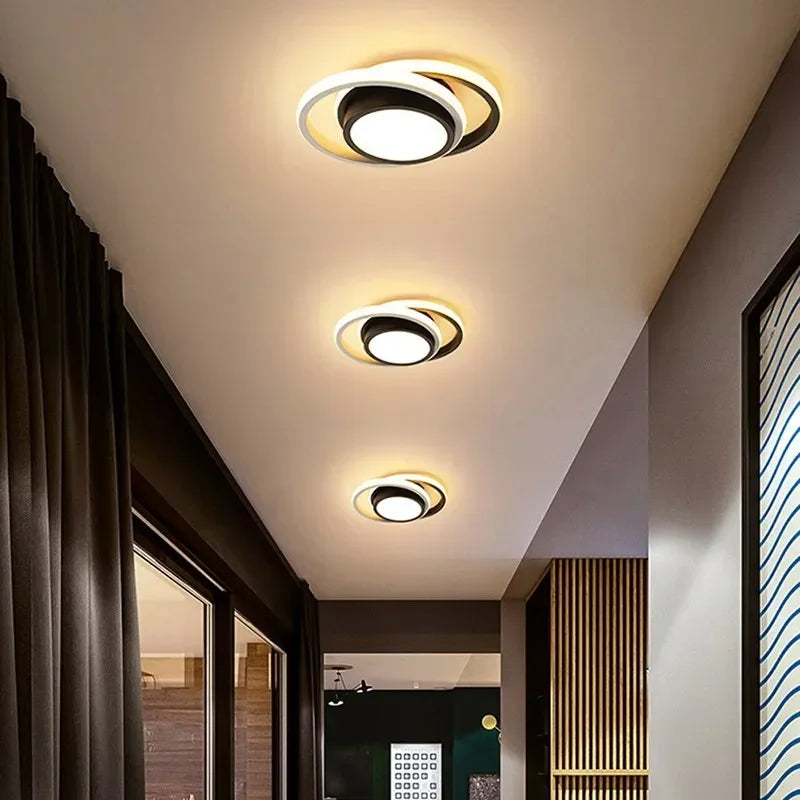Lámpara de techo LED moderna de dos anillos