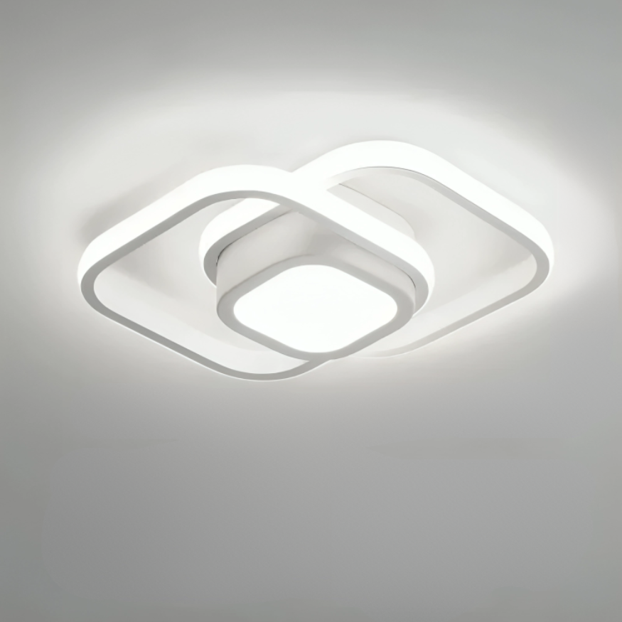 Lámpara de techo LED moderna de dos anillos