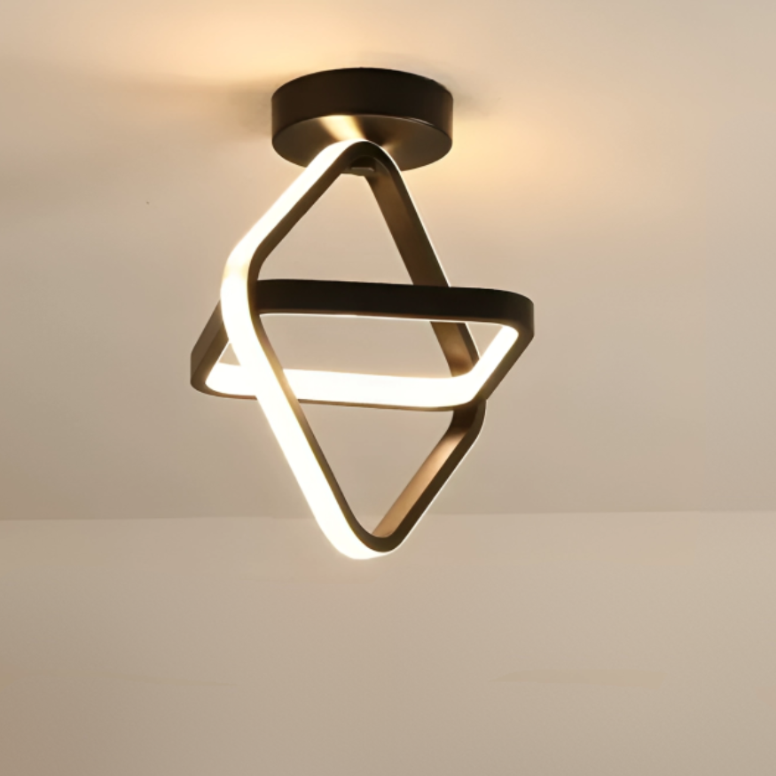 Lámpara de techo LED moderna de dos anillos