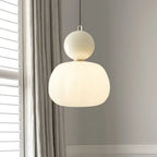Lámpara de techo nórdica calabaza — LED colgante, pantalla de vidrio reforzado, estructura metálica pulida