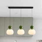 Lámpara de techo nórdica calabaza — LED colgante, pantalla de vidrio reforzado, estructura metálica pulida