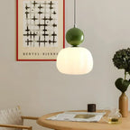Lámpara de techo nórdica calabaza — LED colgante, pantalla de vidrio reforzado, estructura metálica pulida