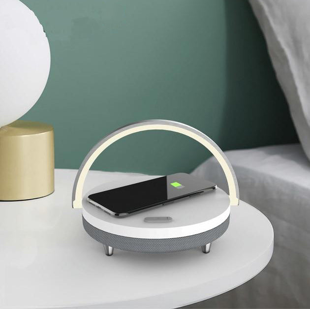 Lámpara LED 3 en 1 con altavoz Bluetooth y cargador inalámbrico