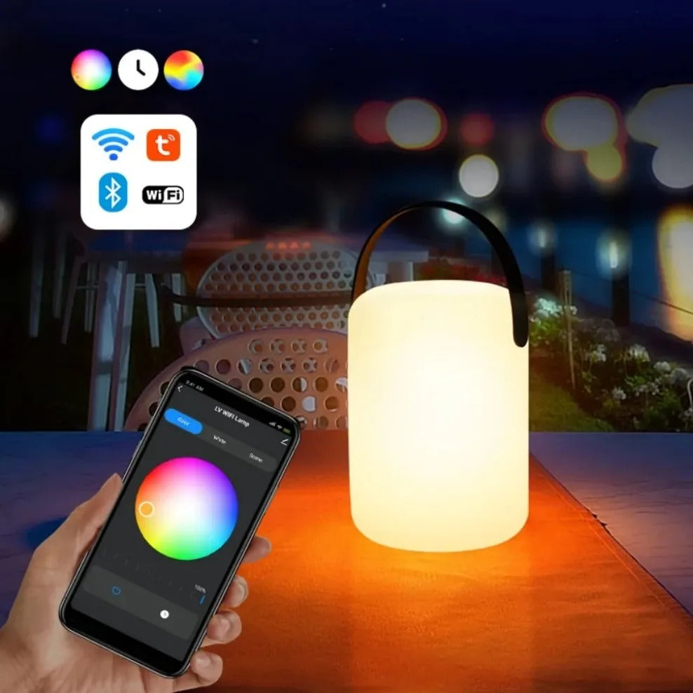 Lámpara LuminaFusion – Lámpara de mesa portátil resistente al agua con mando a distancia