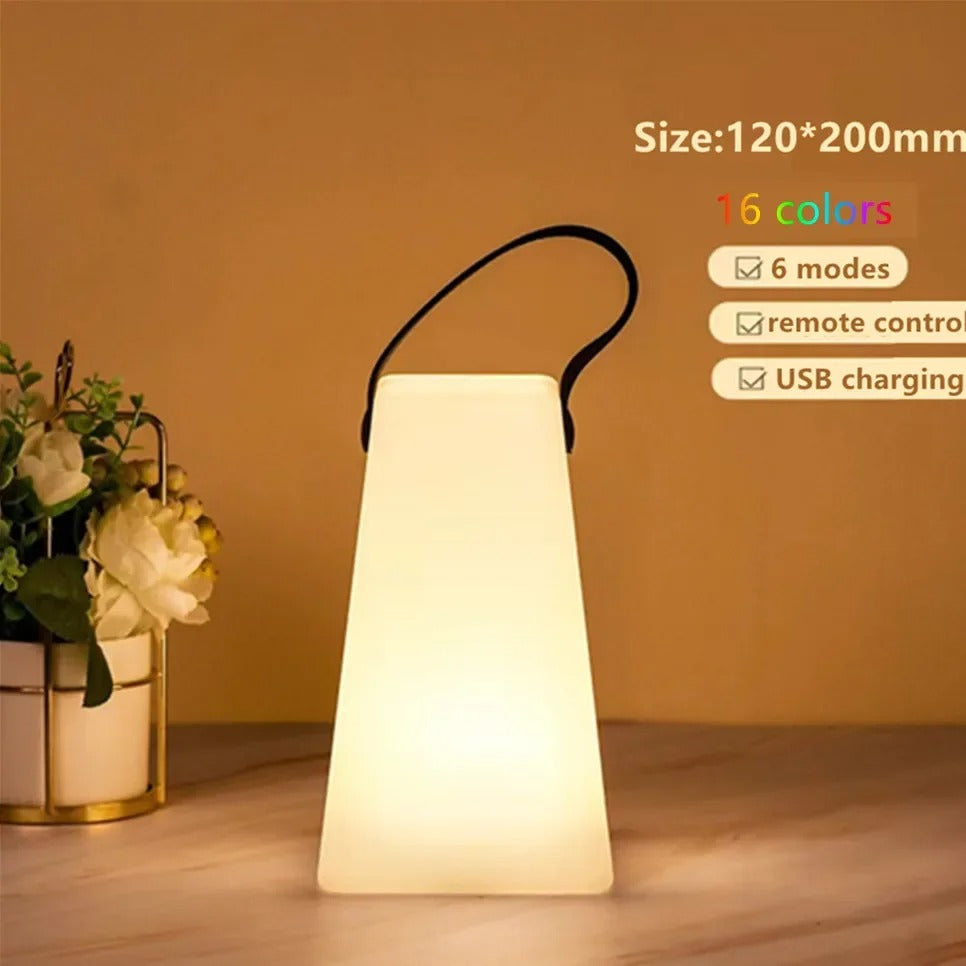 Lámpara LuminaFusion – Lámpara de mesa portátil resistente al agua con mando a distancia