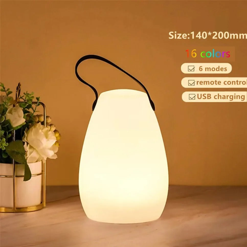 Lámpara LuminaFusion – Lámpara de mesa portátil resistente al agua con mando a distancia